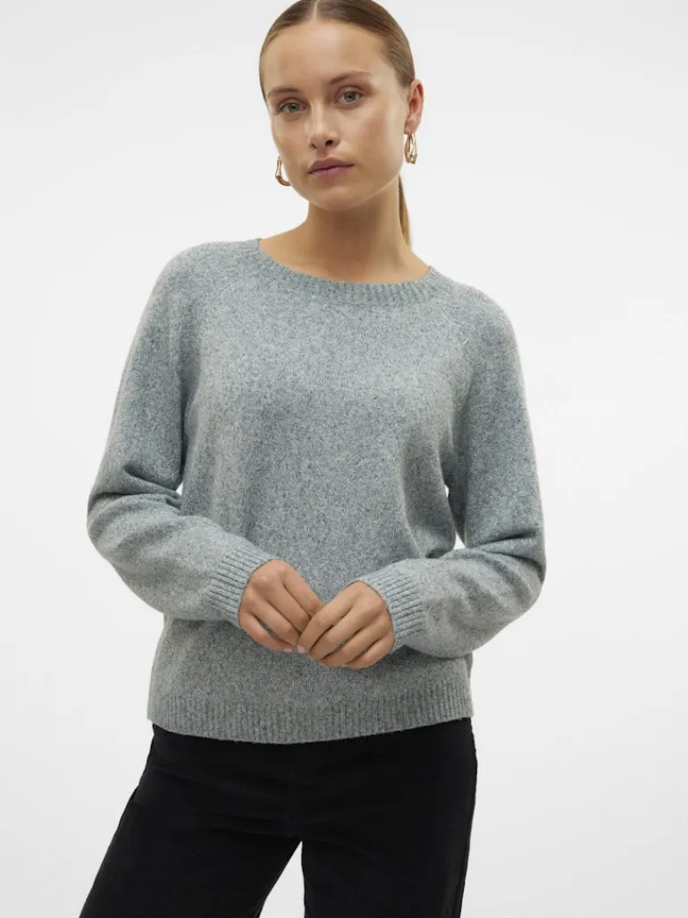 VMDOFFYSHINE LS O-NECK BLOUSE REP NOOS balsam green