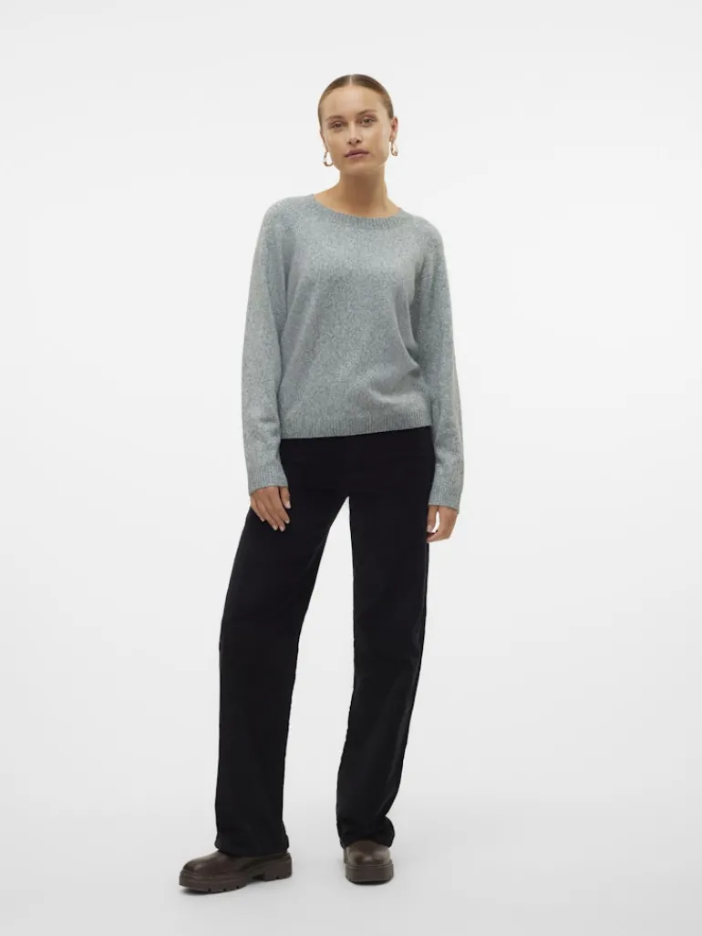VMDOFFYSHINE LS O-NECK BLOUSE REP NOOS balsam green