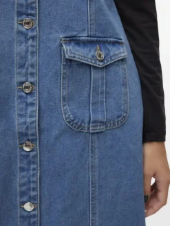 VMEDEN SL CALF DNM VEST GU3205 medium blue denim
