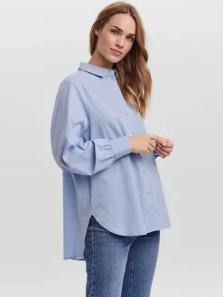 VMELLA L/S BASIC SHIRT NOOS cashmere blue