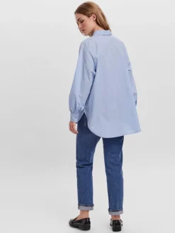 VMELLA L/S BASIC SHIRT NOOS cashmere blue