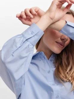 VMELLA L/S BASIC SHIRT NOOS cashmere blue