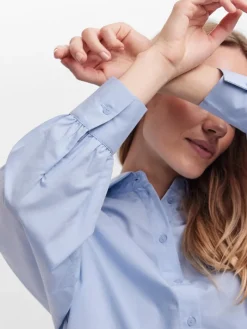 VMELLA L/S BASIC SHIRT NOOS cashmere blue