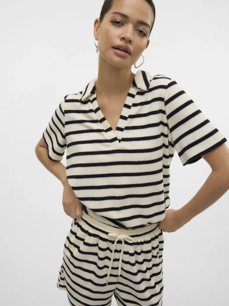 VMEMELI S/S V-NECK TOP JRS LCS birch1