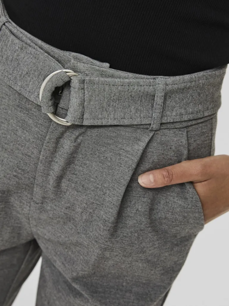 VMEVA HR LOOSE BELT PANT GA COLOR medium grey melange