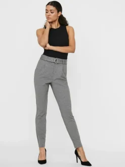 VMEVA HR LOOSE BELT PANT GA COLOR medium grey melange
