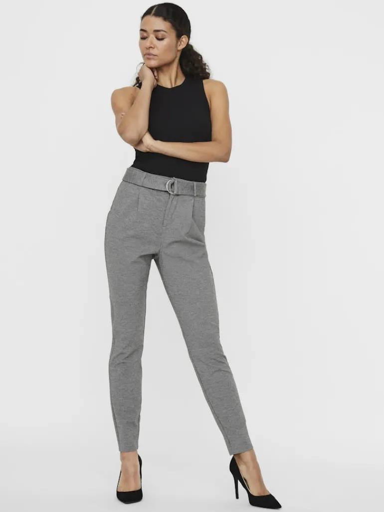 VMEVA HR LOOSE BELT PANT GA COLOR medium grey melange