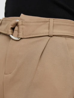 VMEVA HR LOOSE BELT PANT GA COLOR silver mink