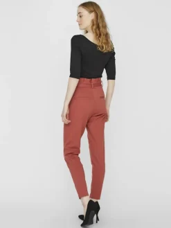 VMEVA HR LOOSE PAPERBAG PANT GA COLOR marsala