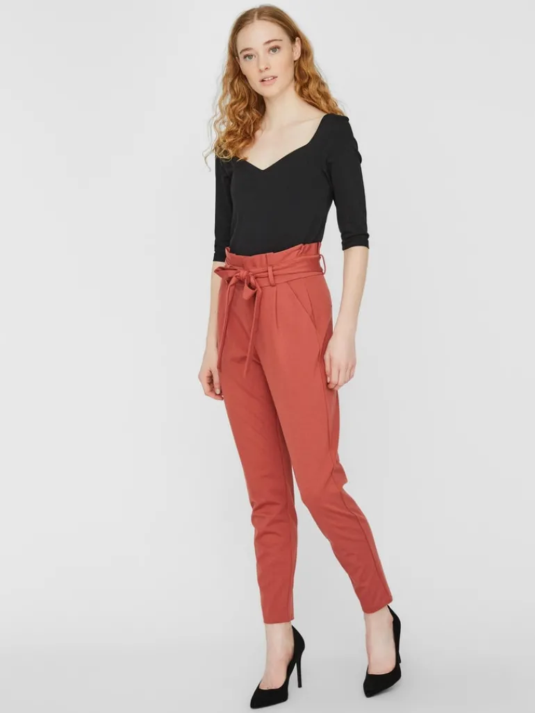 VMEVA HR LOOSE PAPERBAG PANT GA COLOR marsala