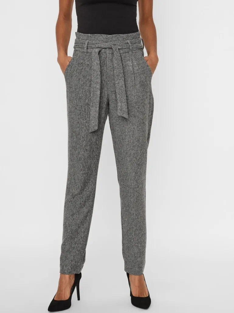 VMEVA HR LOOSE PAPERBAG SP PANT NOOS medium grey melange