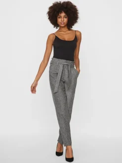 VMEVA HR LOOSE PAPERBAG SP PANT NOOS medium grey melange