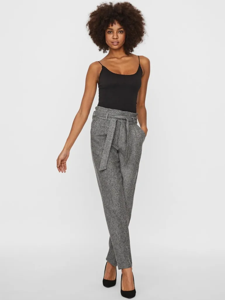 VMEVA HR LOOSE PAPERBAG SP PANT NOOS medium grey melange