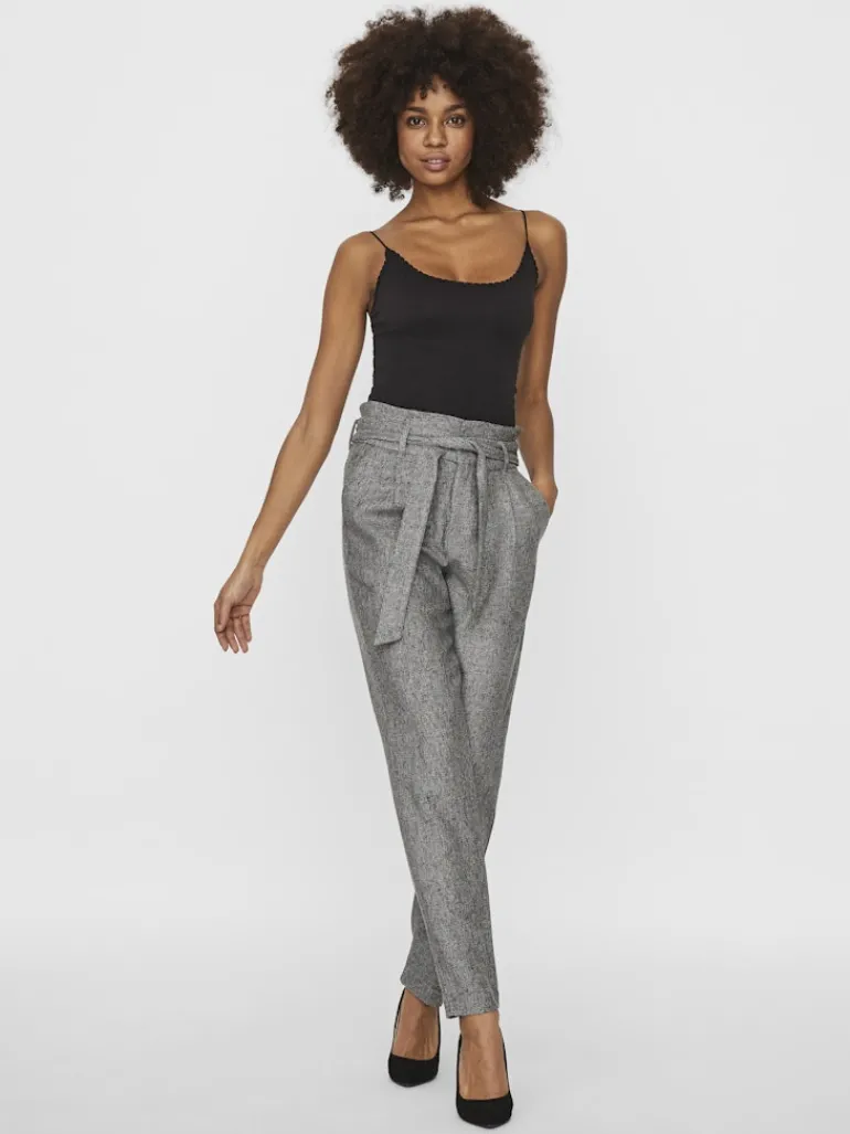 VMEVA HR LOOSE PAPERBAG SP PANT NOOS medium grey melange