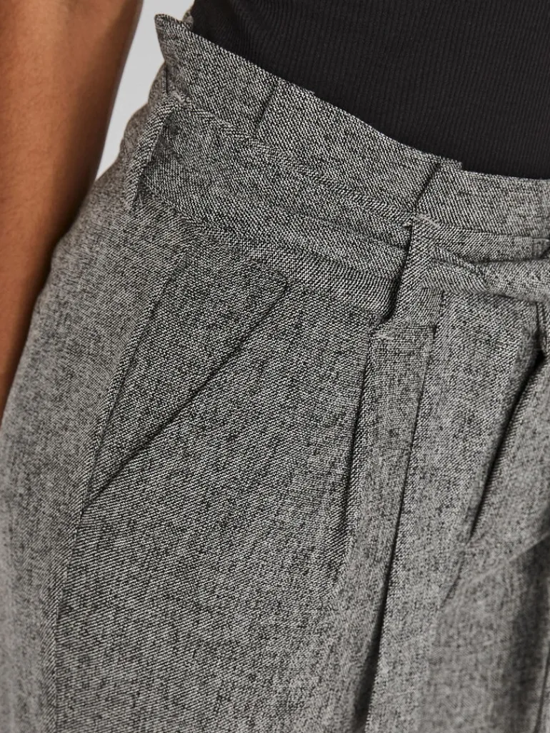 VMEVA HR LOOSE PAPERBAG SP PANT NOOS medium grey melange