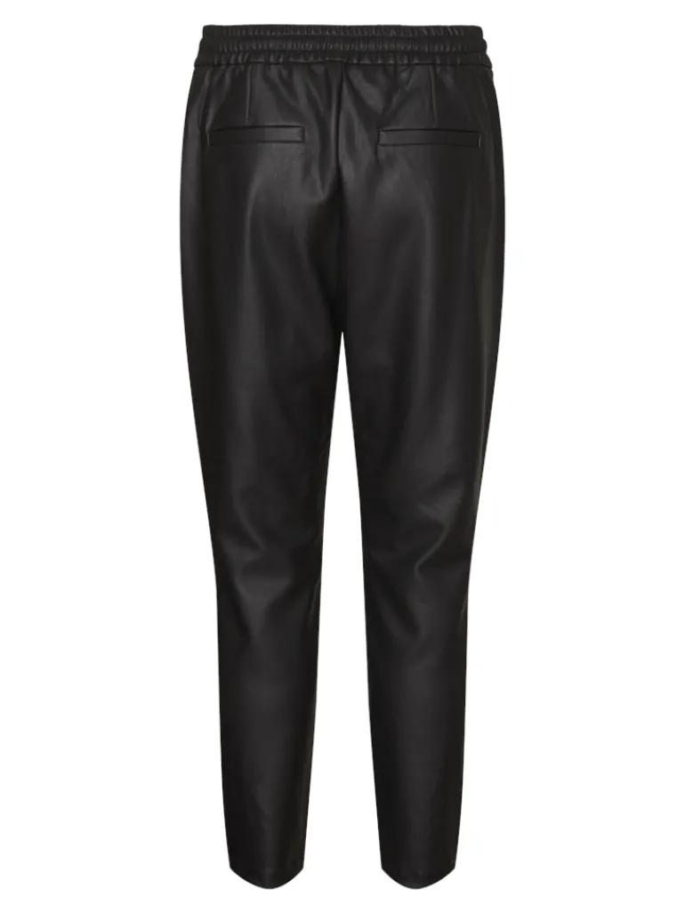 VMEVA MW LOOSE STRING COATED PANT NOOS black