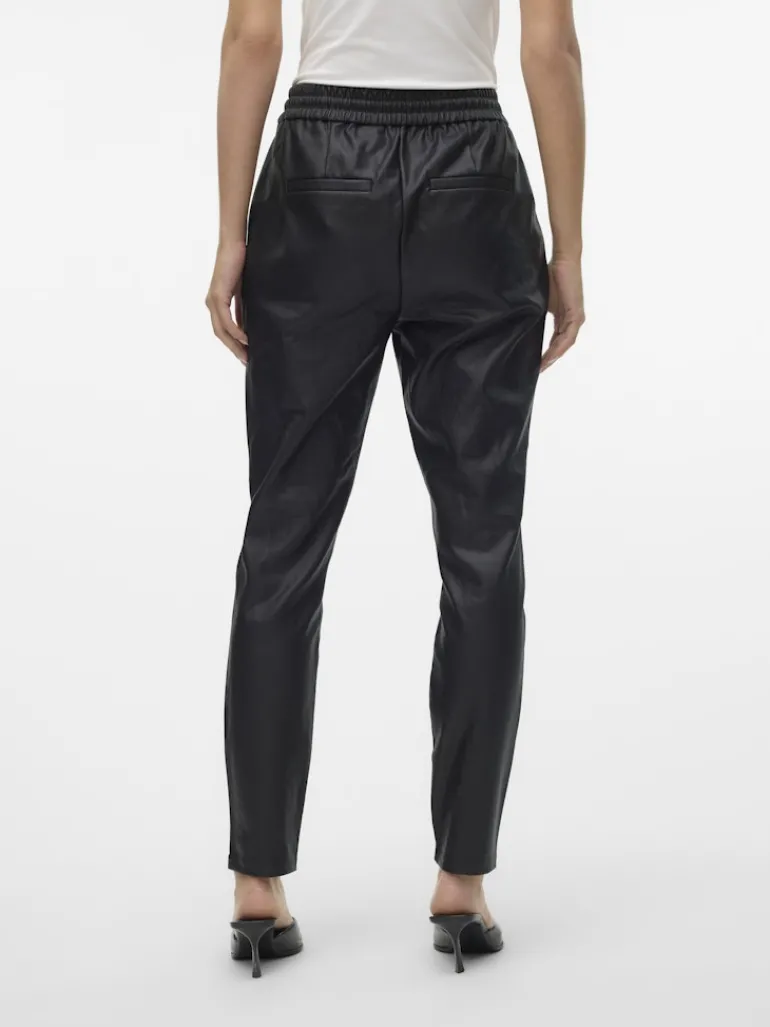 VMEVA MW LOOSE STRING COATED PANT NOOS black