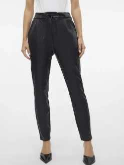 VMEVA MW LOOSE STRING COATED PANT NOOS black