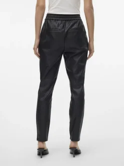 VMEVA MW LOOSE STRING COATED PANT NOOS black