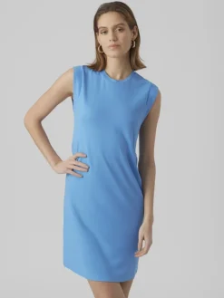 VMEVERLY SL O-NECK SHORT DRESS VMA azure blue