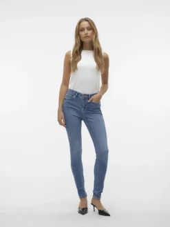 VMFLASH MR SKINNY JEANS LI347 GA NOOS medium blue denim