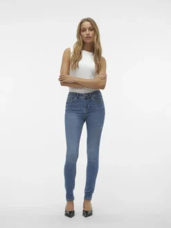 VMFLASH MR SKINNY JEANS LI347 GA NOOS medium blue denim