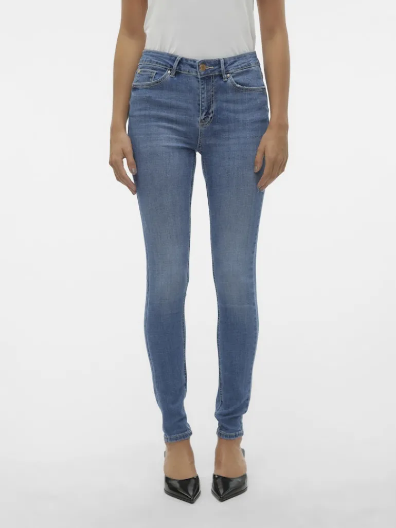 VMFLASH MR SKINNY JEANS LI347 GA NOOS medium blue denim