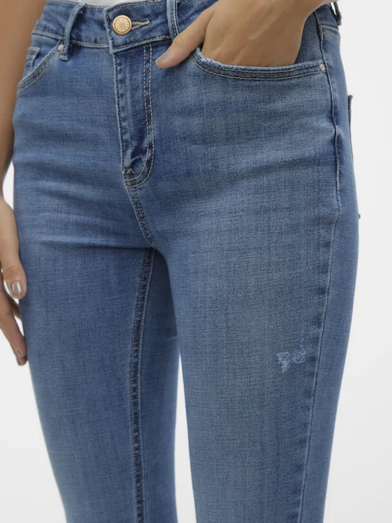 VMFLASH MR SKINNY JEANS LI347 GA NOOS medium blue denim