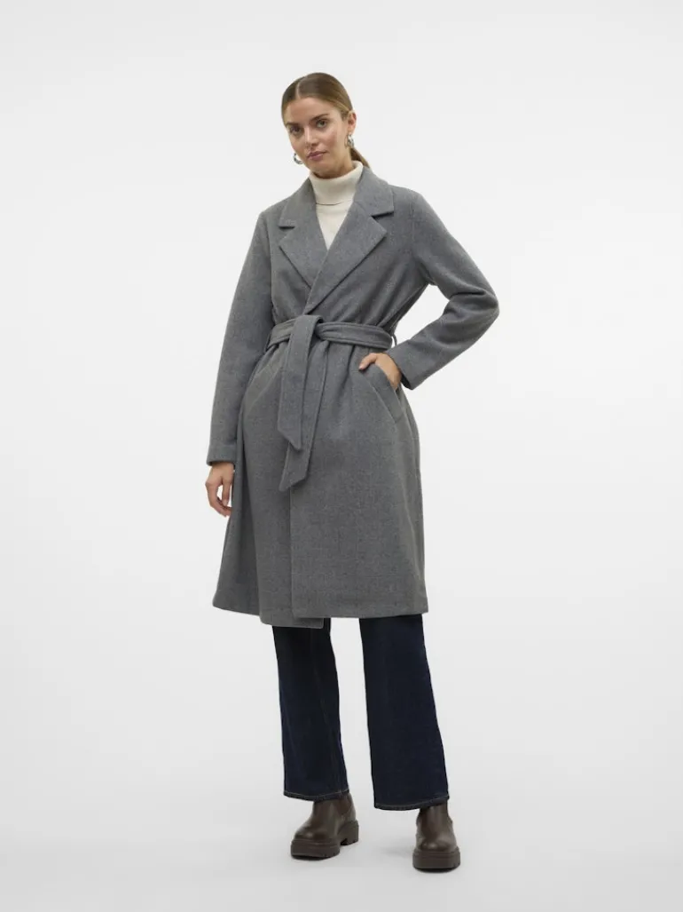 VMFORTUNEAYA LONG COAT GA NOOS medium grey melange