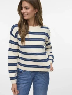 VMGOLD STRIPE LS O-NECK PULLOVER birch