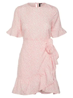 VMHENNA 2/4 O-NECK SHORT DRESS NOOS geranium pink