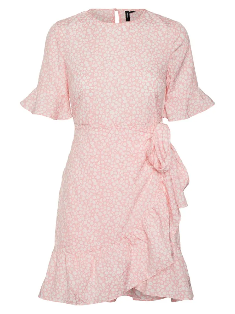 VMHENNA 2/4 O-NECK SHORT DRESS NOOS geranium pink