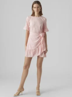 VMHENNA 2/4 O-NECK SHORT DRESS NOOS geranium pink