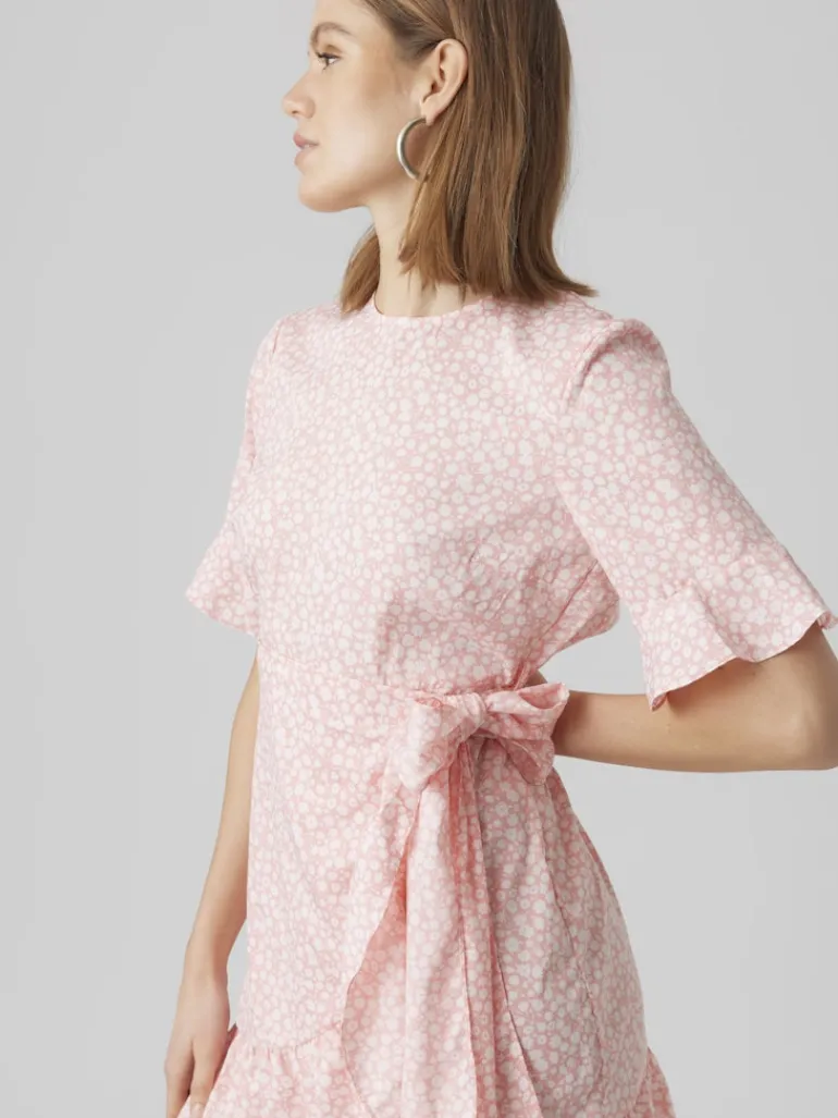 VMHENNA 2/4 O-NECK SHORT DRESS NOOS geranium pink