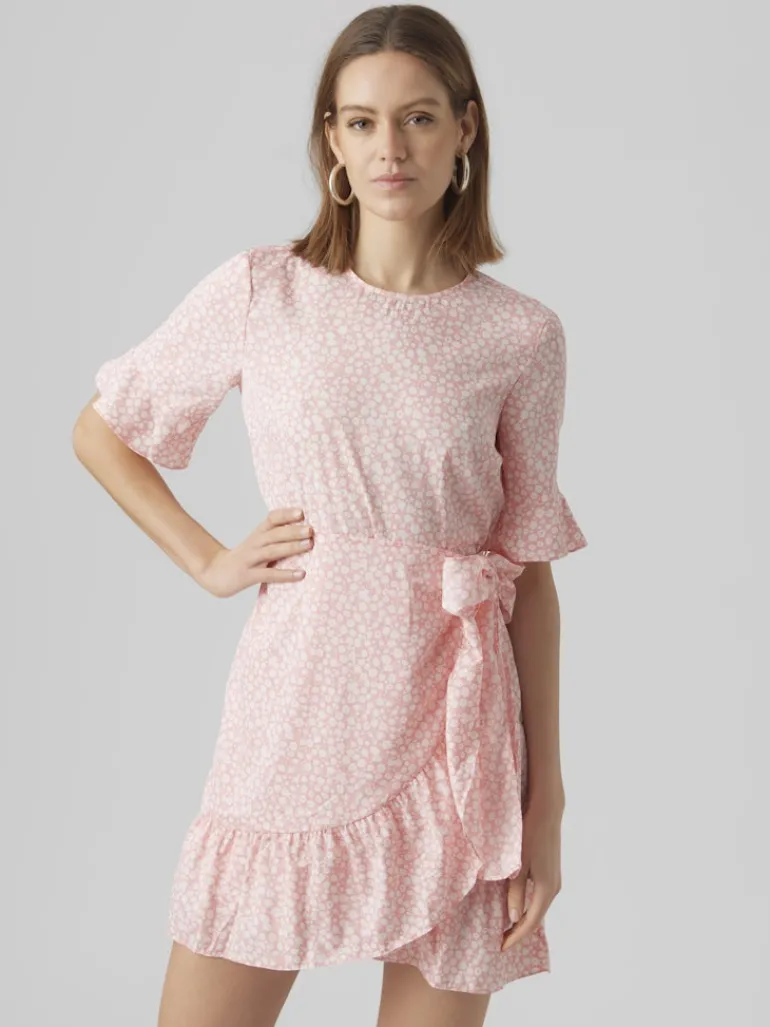 VMHENNA 2/4 O-NECK SHORT DRESS NOOS geranium pink