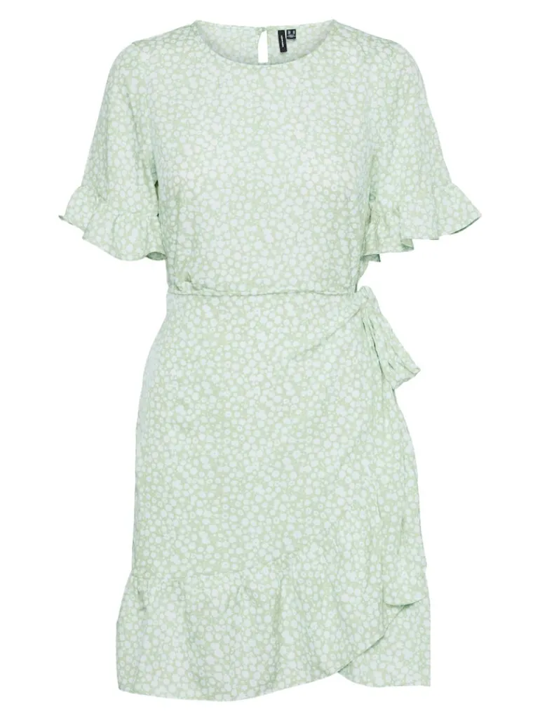 VMHENNA 2/4 O-NECK SHORT DRESS NOOS pastel green