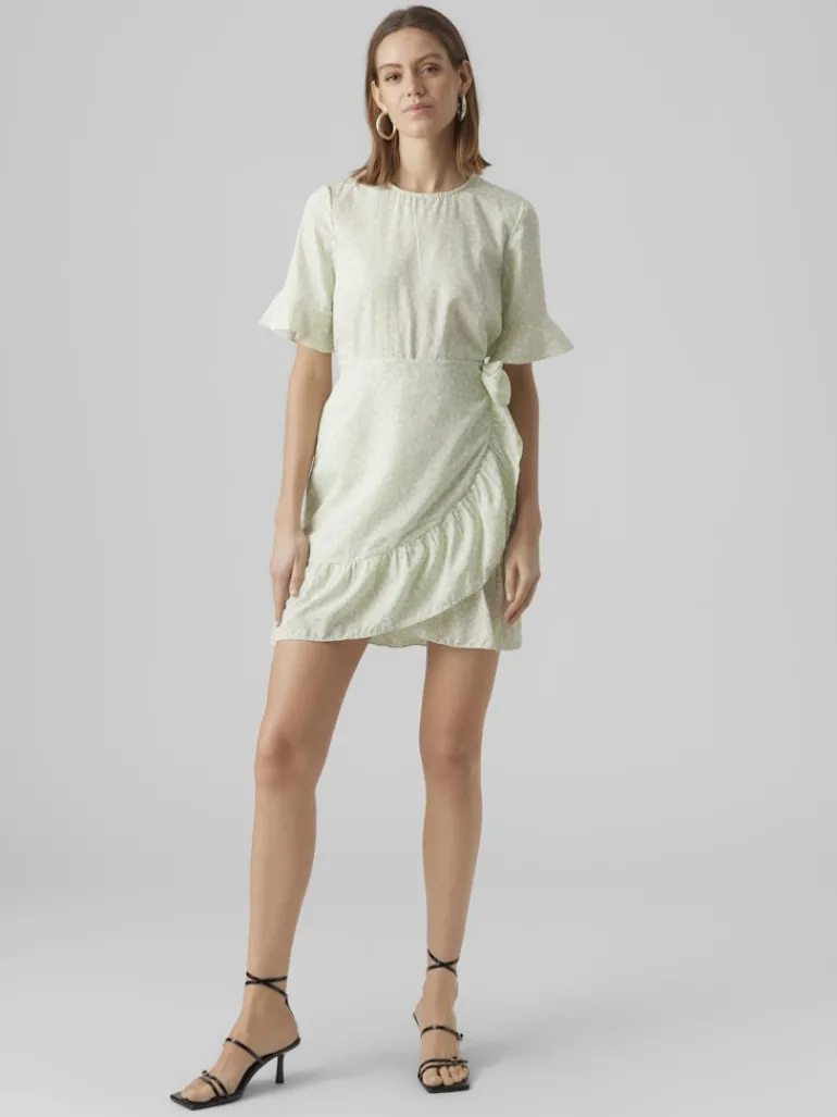 VMHENNA 2/4 O-NECK SHORT DRESS NOOS pastel green