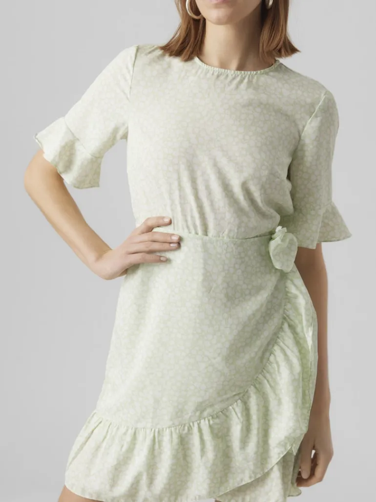 VMHENNA 2/4 O-NECK SHORT DRESS NOOS pastel green