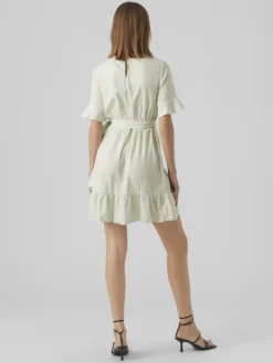 VMHENNA 2/4 O-NECK SHORT DRESS NOOS pastel green