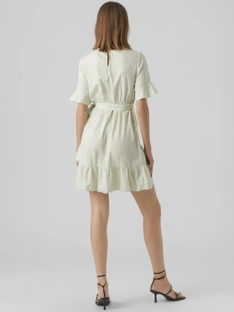VMHENNA 2/4 O-NECK SHORT DRESS NOOS pastel green