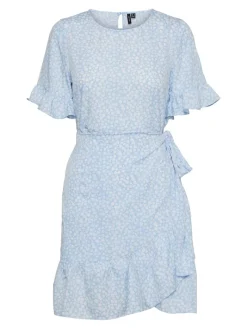 VMHENNA 2/4 O-NECK SHORT DRESS NOOS blue bell