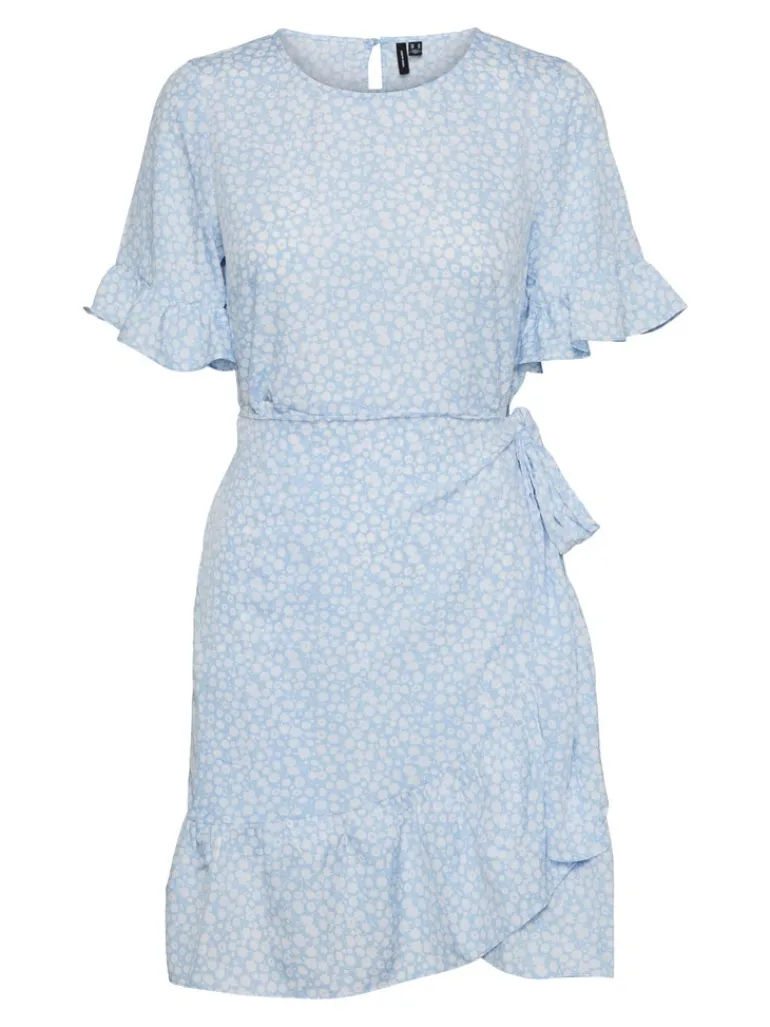 VMHENNA 2/4 O-NECK SHORT DRESS NOOS blue bell