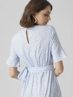 VMHENNA 2/4 O-NECK SHORT DRESS NOOS blue bell