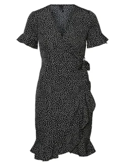 VMHENNA 2/4 WRAP FRILL DRESS NOOS black