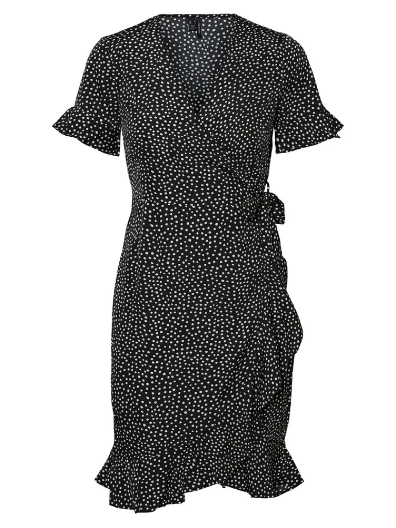 VMHENNA 2/4 WRAP FRILL DRESS NOOS black