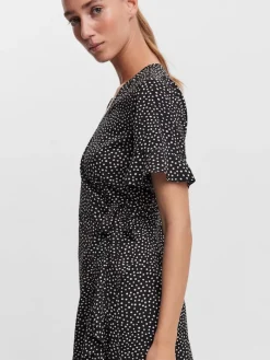 VMHENNA 2/4 WRAP FRILL DRESS NOOS black