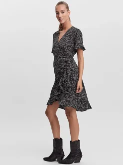 VMHENNA 2/4 WRAP FRILL DRESS NOOS black