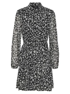 VMHOLLY LS VOLUME SHORT DRESS WVN GA black