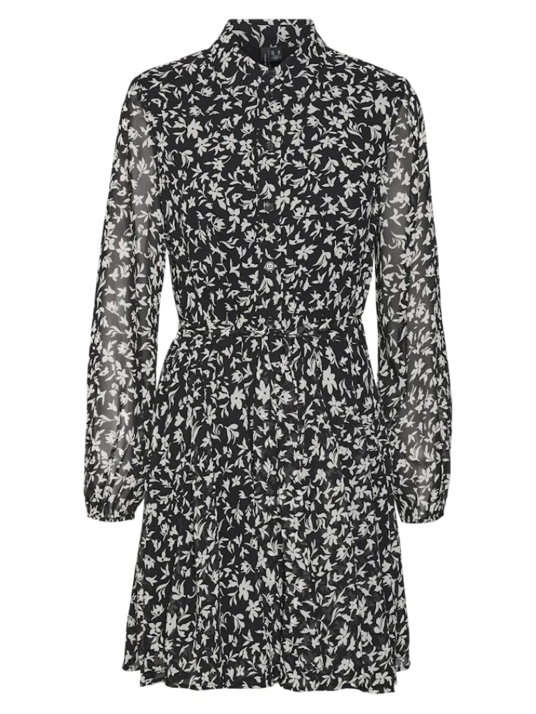 VMHOLLY LS VOLUME SHORT DRESS WVN GA black