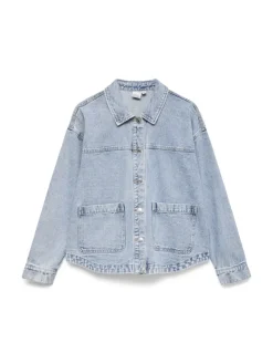 VMJAMIE LS DENIM SHACKET MIX GA NOOS light blue denim